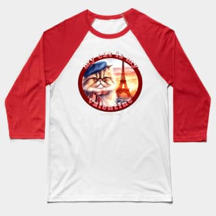 My French Valentine Cat Persian Life 19P Baseball T-Shirt